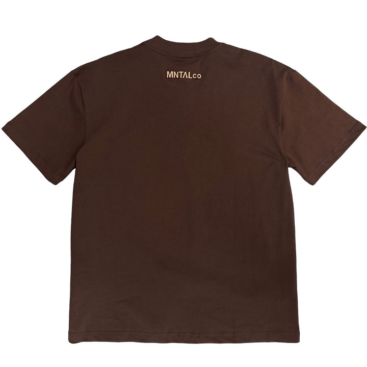 Embroidered M Oversize Tee (Brown)