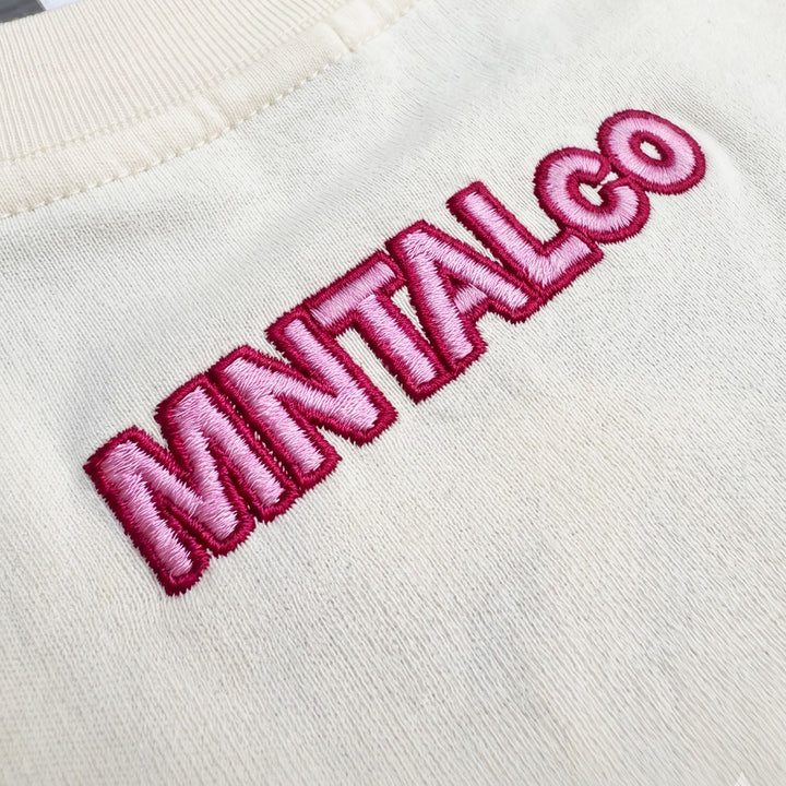 Embroidered M Oversize Tee (Cream)