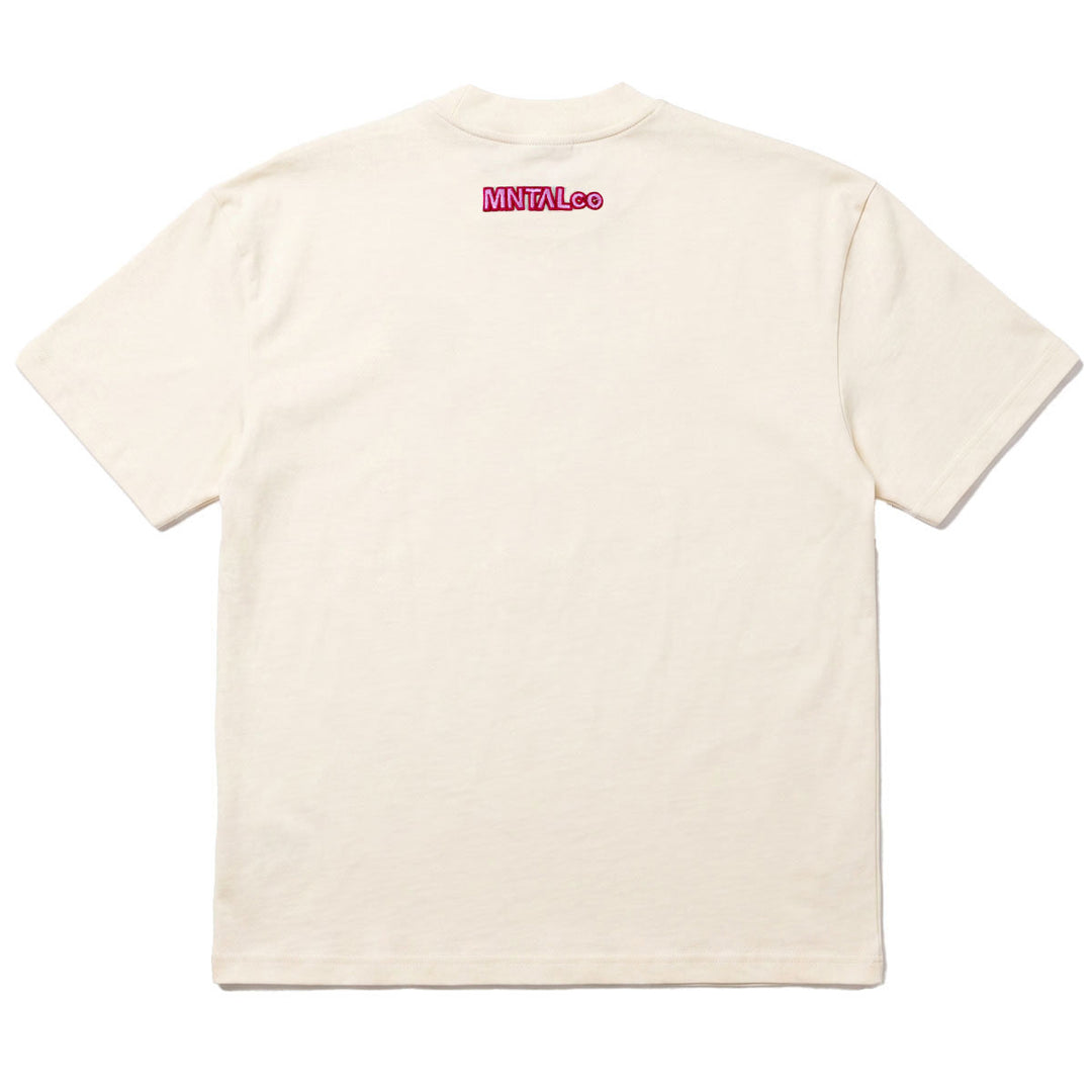 Embroidered M Oversize Tee (Cream)