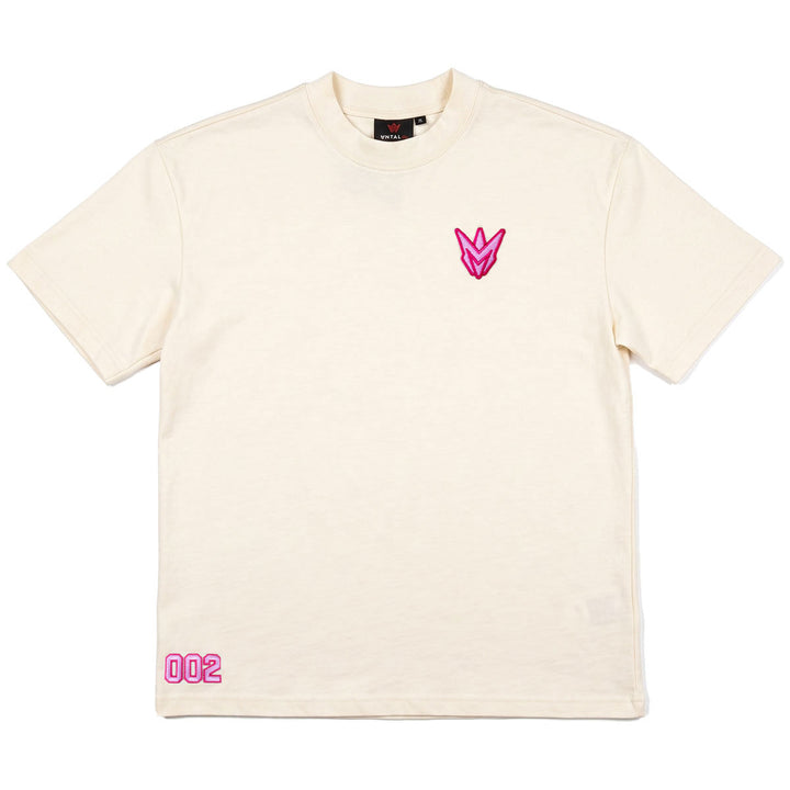 Embroidered M Oversize Tee (Cream)