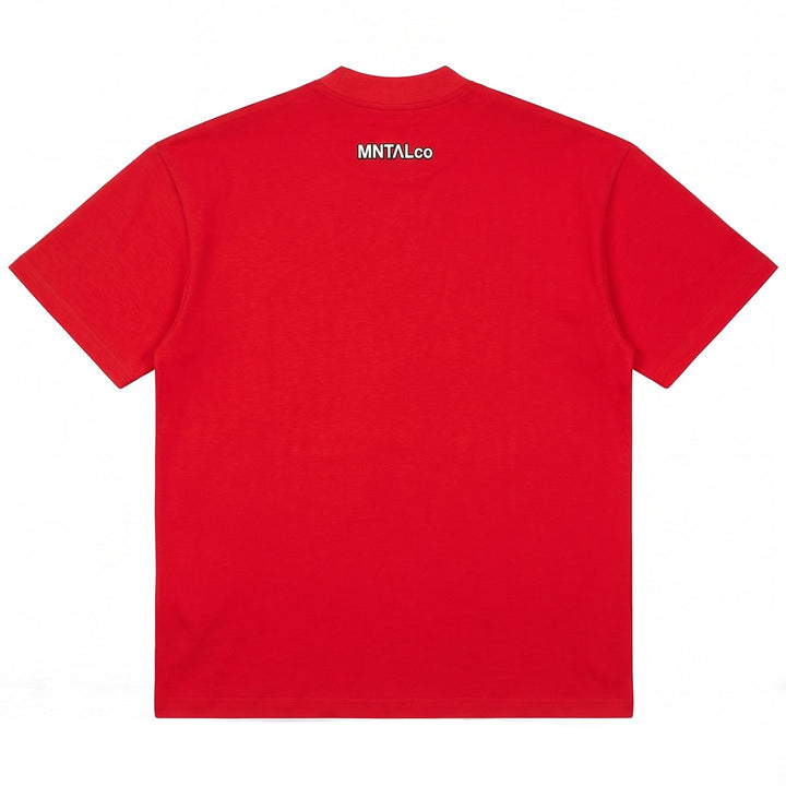 Embroidered M Oversize Tee (Red)