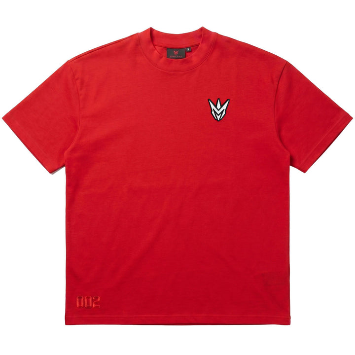 Embroidered M Oversize Tee (Red)