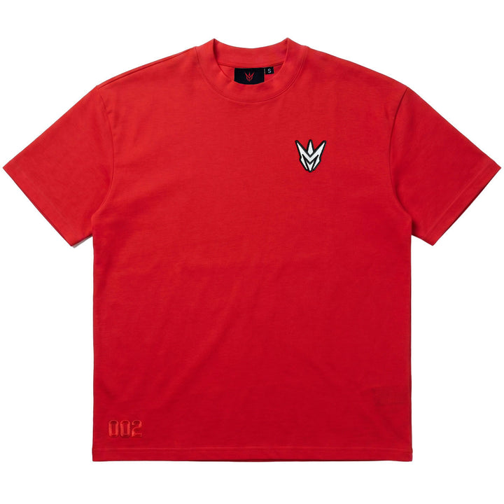 Embroidered M Oversize Tee (Red)