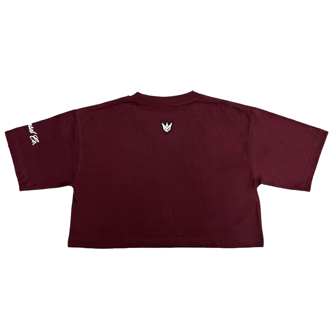 M Spike Cropped Tee (Burgundy)