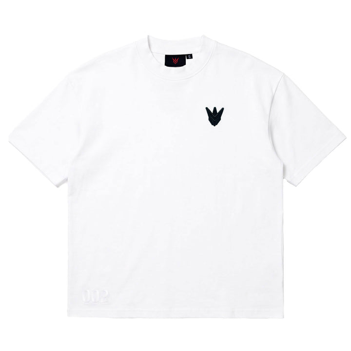 Embroidered M Oversize Tee (White)