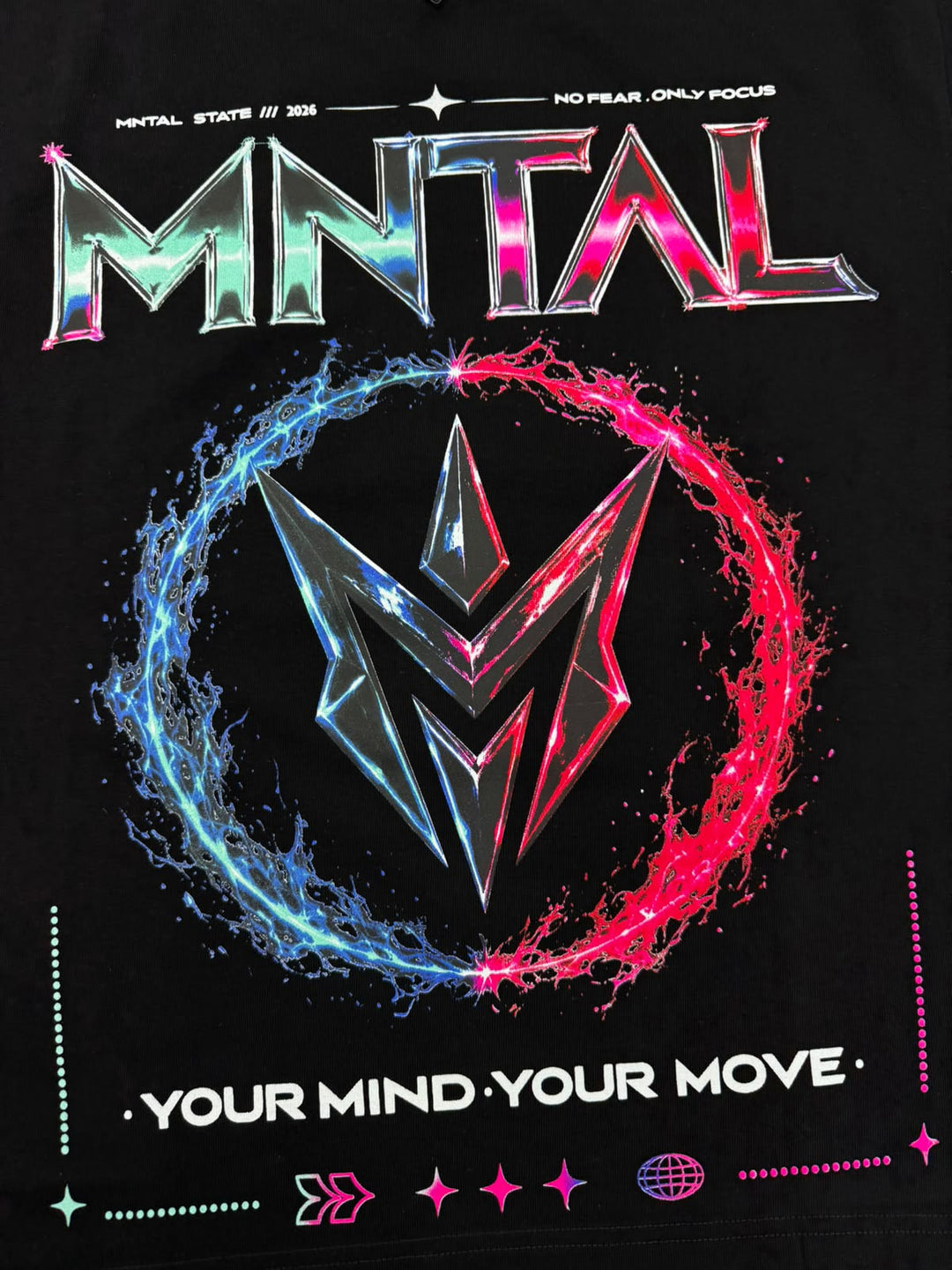 Your Mind, Your Move Logo Oversize Tee (Black)
