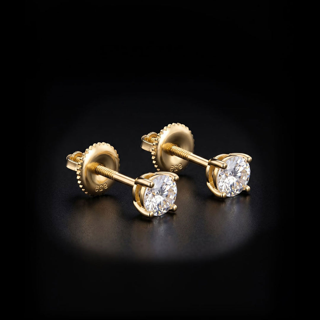 Gold Plated Large Solace Moissanite Earrings