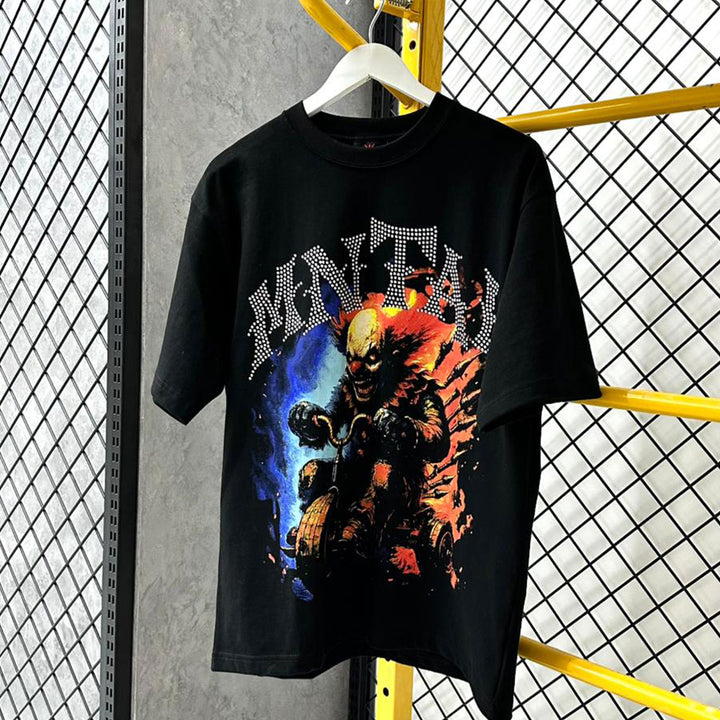 MNTAL Clown Rhinestone Tee (Black)