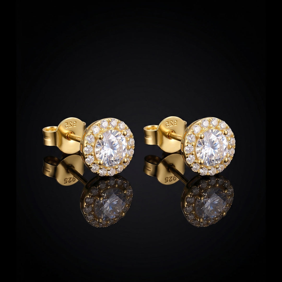 Gold Plated Mistral Moissanite Earrings