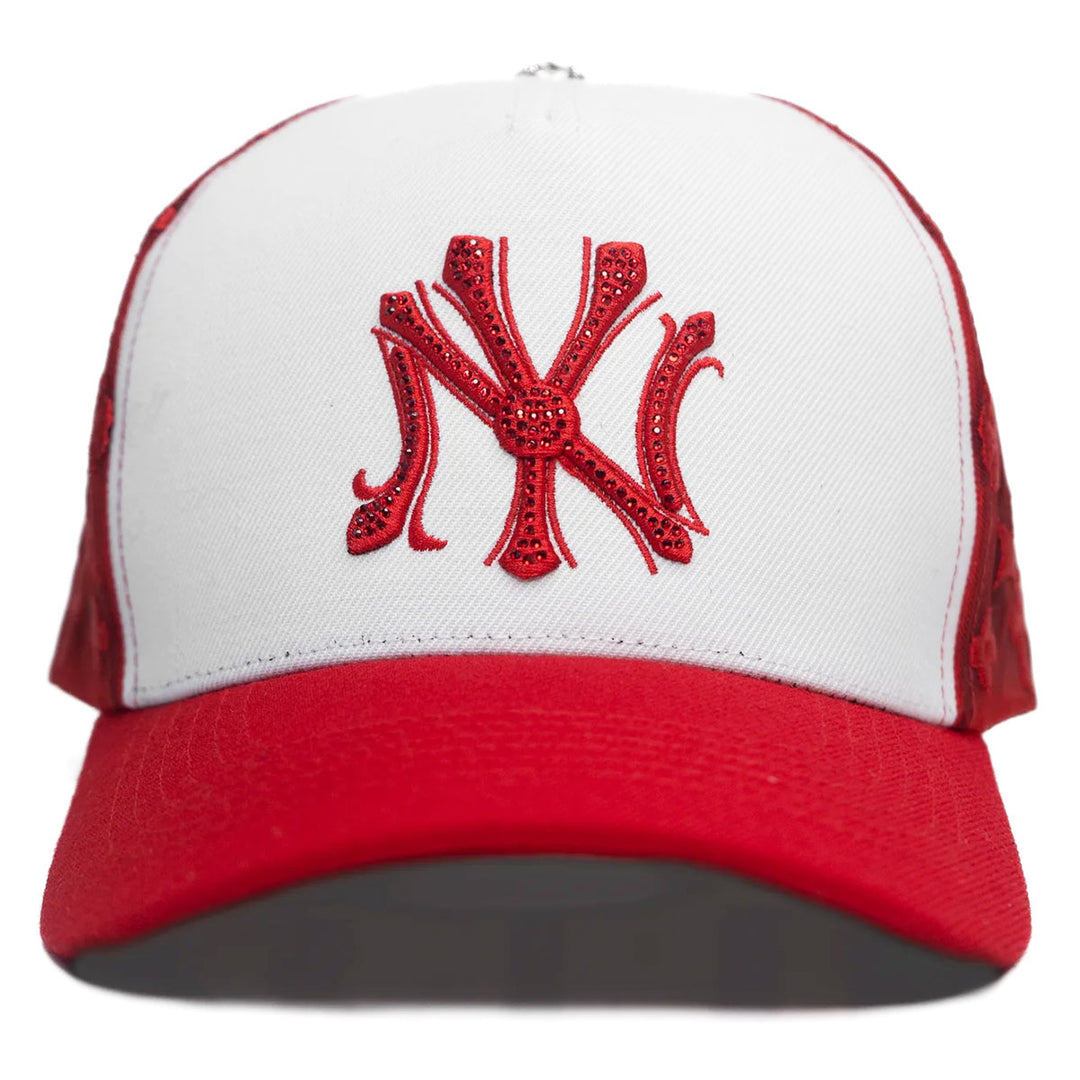 NY Chrome Red Monogram Hat V2