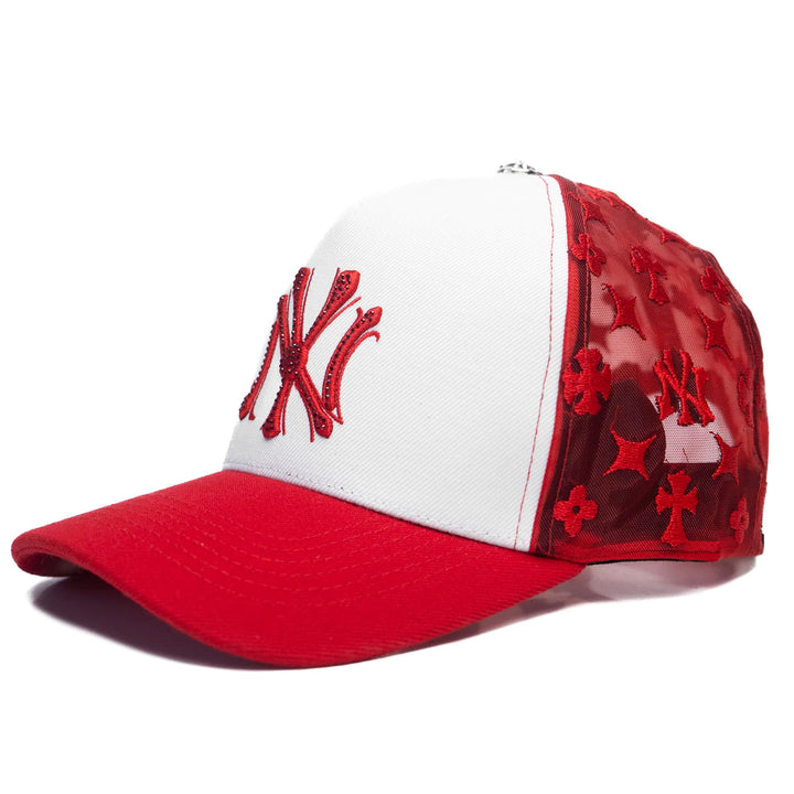 NY Chrome Red Monogram Hat V2
