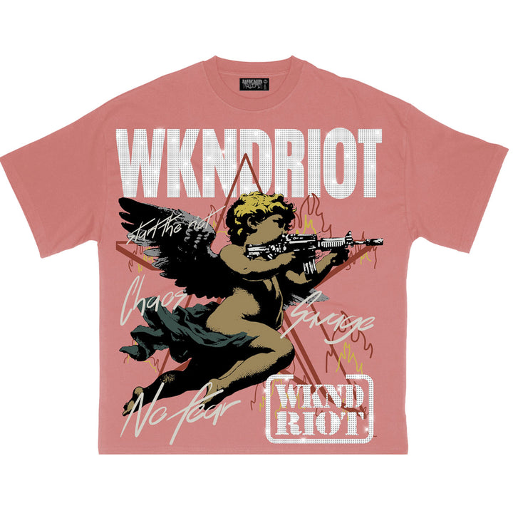 No Fear Rhinestone Tee (Peach)