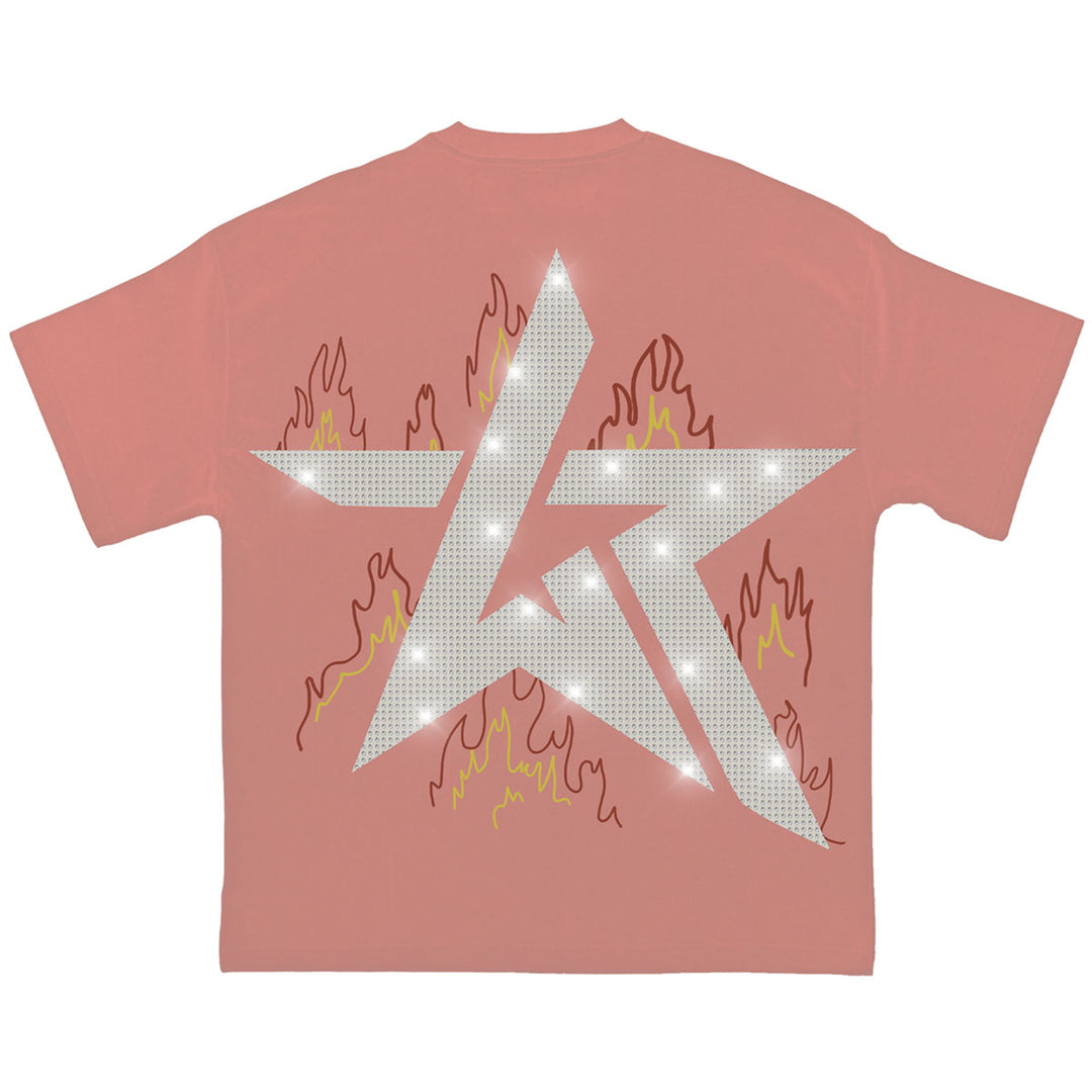 No Fear Rhinestone Tee (Peach)