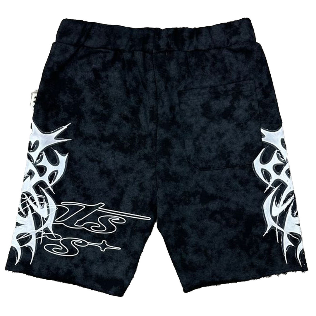 Blinded Rose French Terry Shorts (Black)