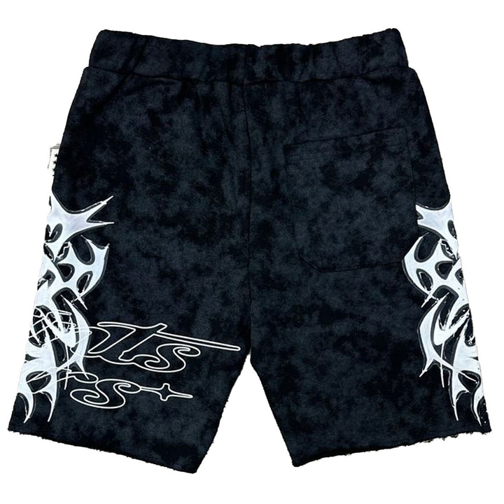 Blinded Rose French Terry Shorts (Black)