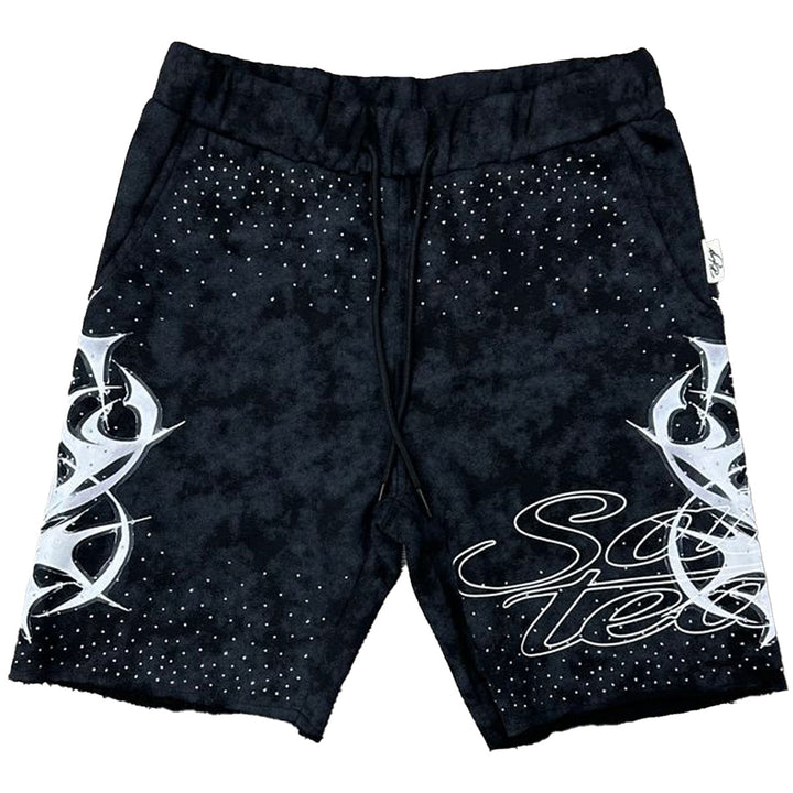 Blinded Rose French Terry Shorts (Black)