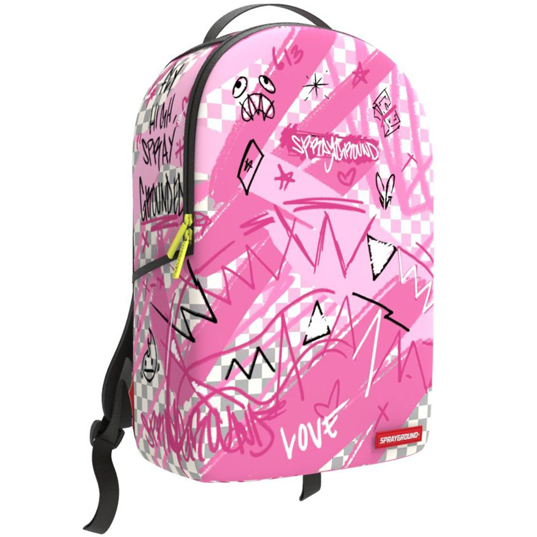 Pink Smoke Check Backpack