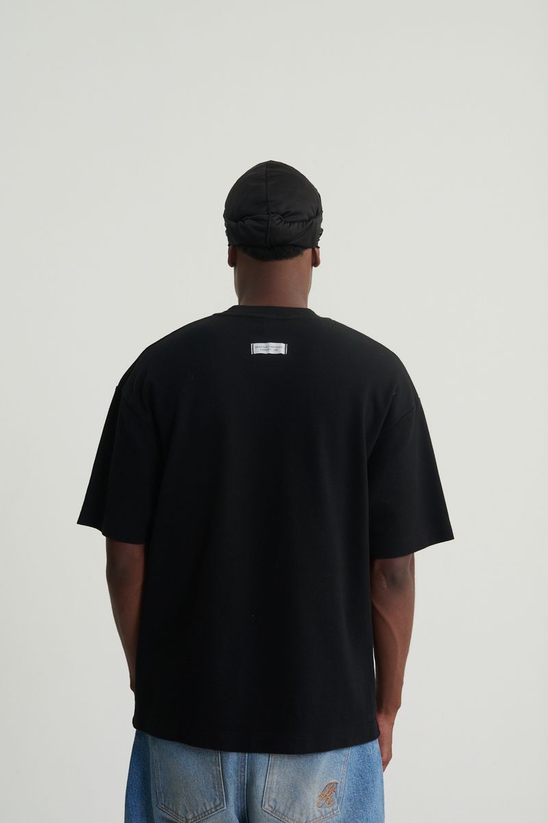 Rustic Embroidered Tee (Black)