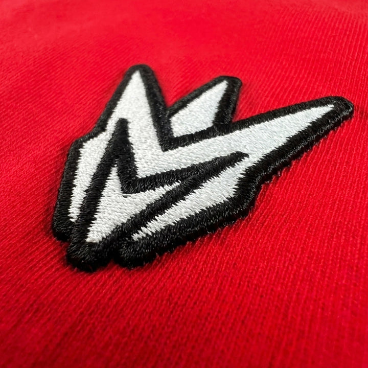 Embroidered M Cropped Tee (Red)