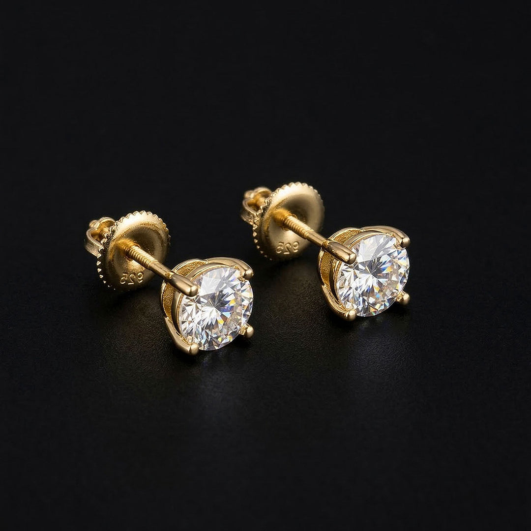 Round Shine Moissanite Earrings