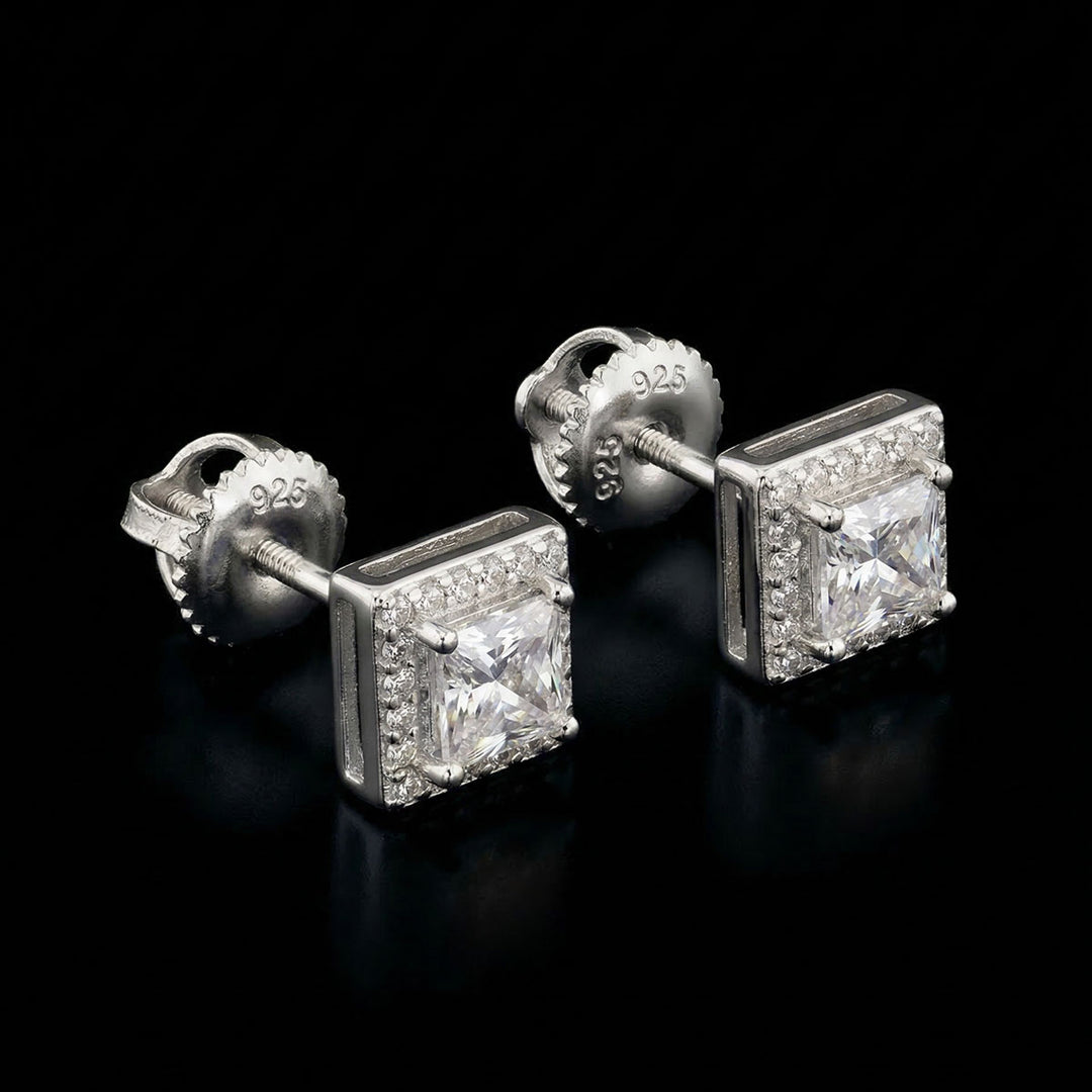 Royal Square Moissanite Earrings