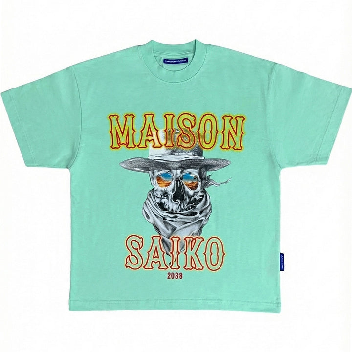 Sunset Cowboy Tee (Aqua)