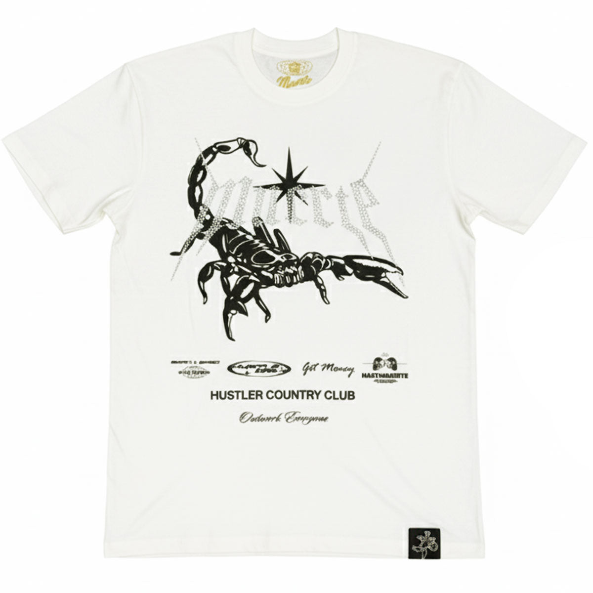 Rhinestone Scorpion Club Tee (Natural) | Hasta Muerte – Urban