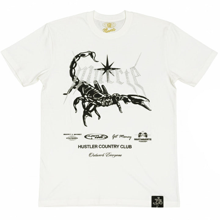 Rhinestone Scorpion Club Tee (Natural)