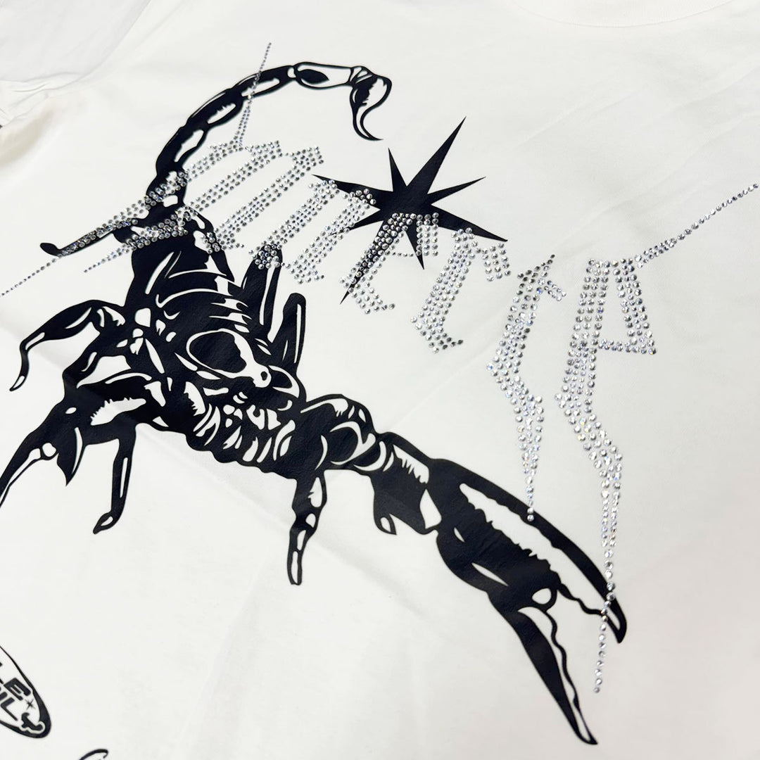 Rhinestone Scorpion Club Tee (Natural)