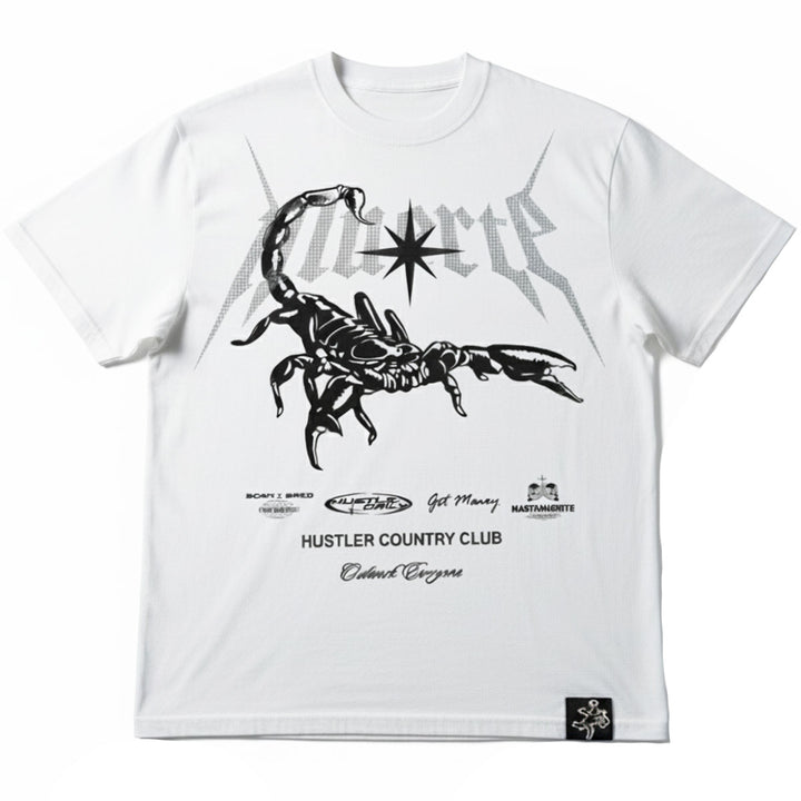 Rhinestone Scorpion Club Tee (White)