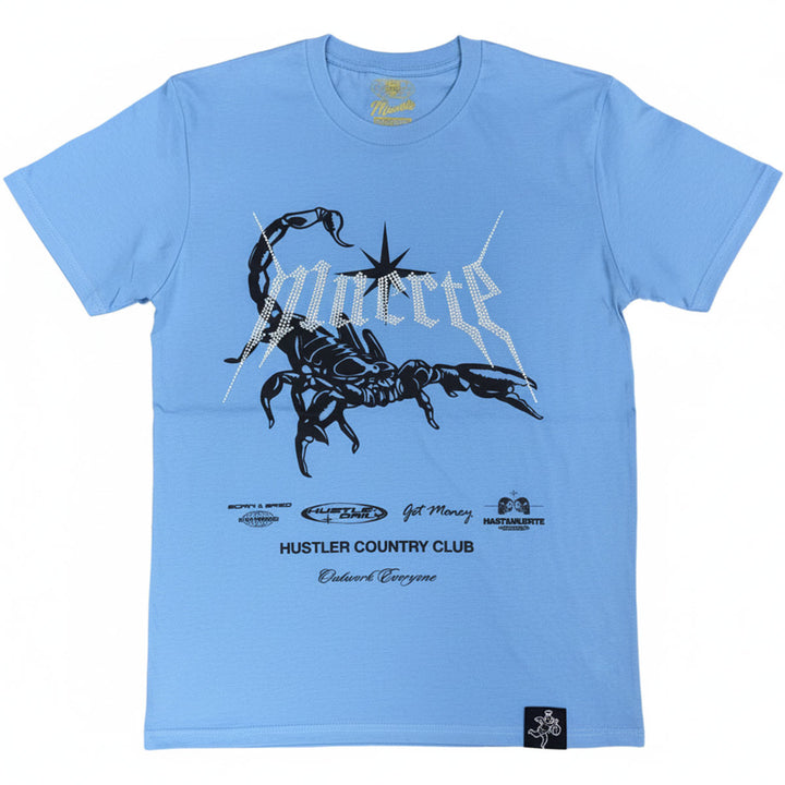 Rhinestone Scorpion Club Tee (Blue)
