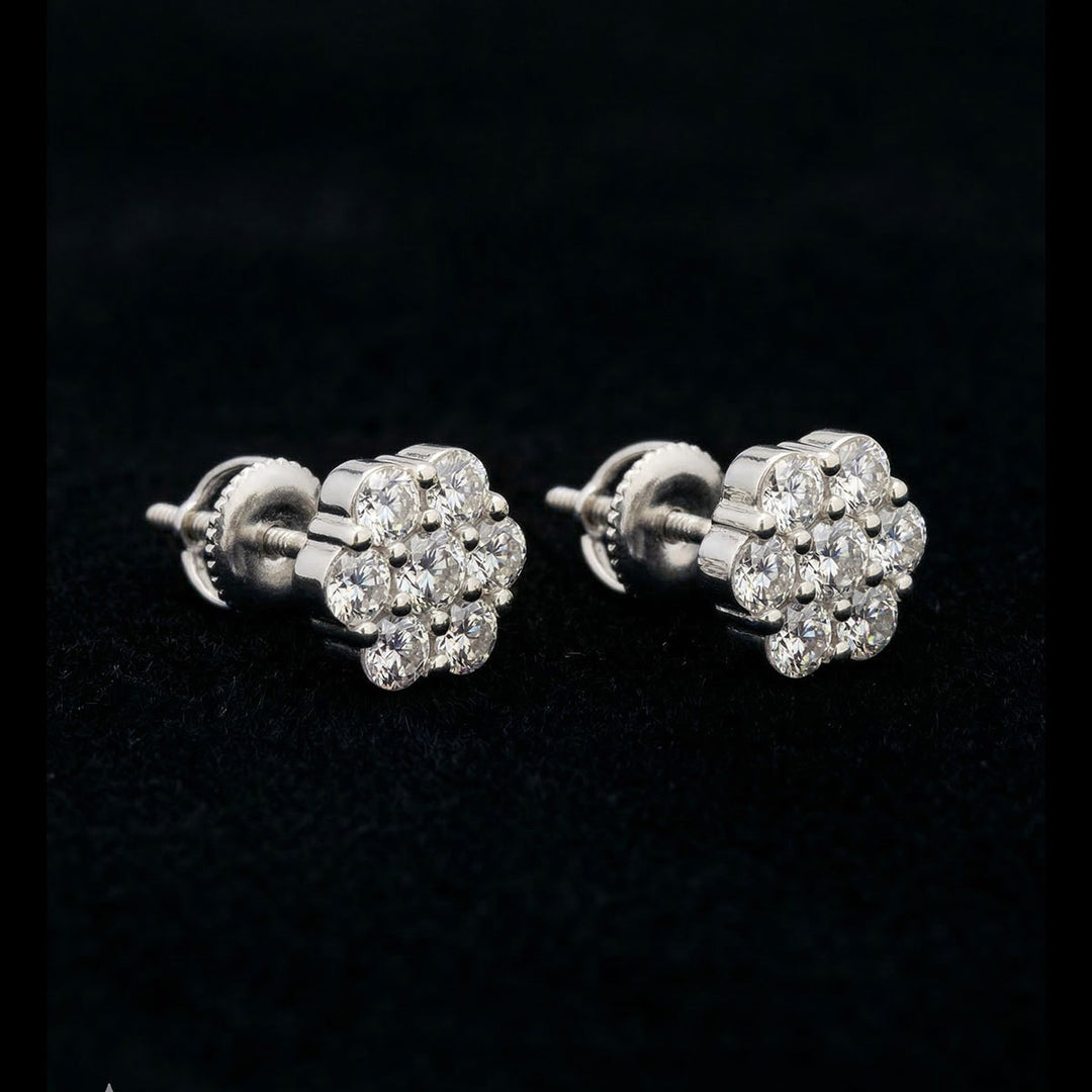 Sept Flower Moissanite Earrings