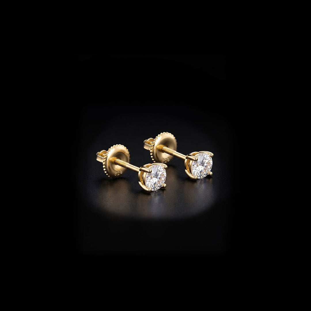 Gold Plated Small Solace Moissanite Earrings