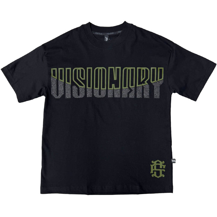 Visionary Glitter Oversize Tee (Black / Army)