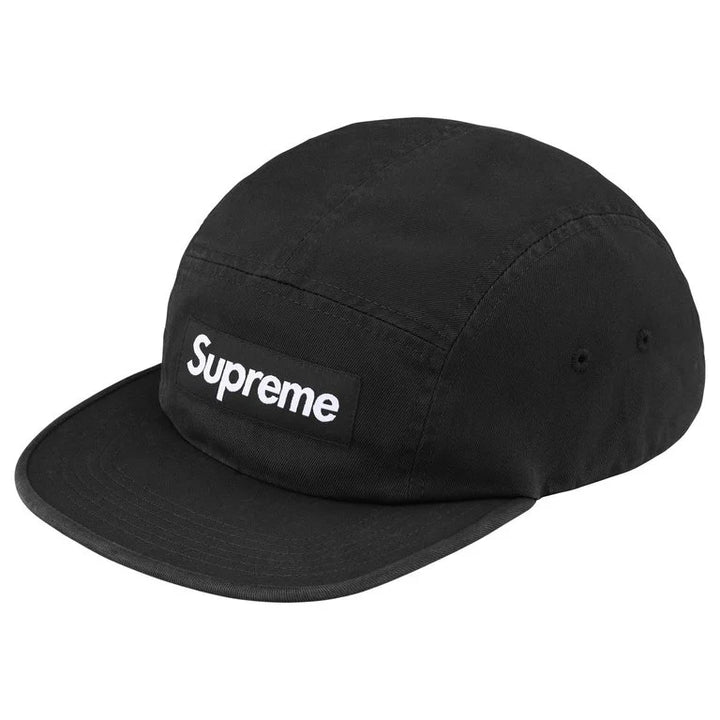 Washed Chino Twill Camp Cap (Black)