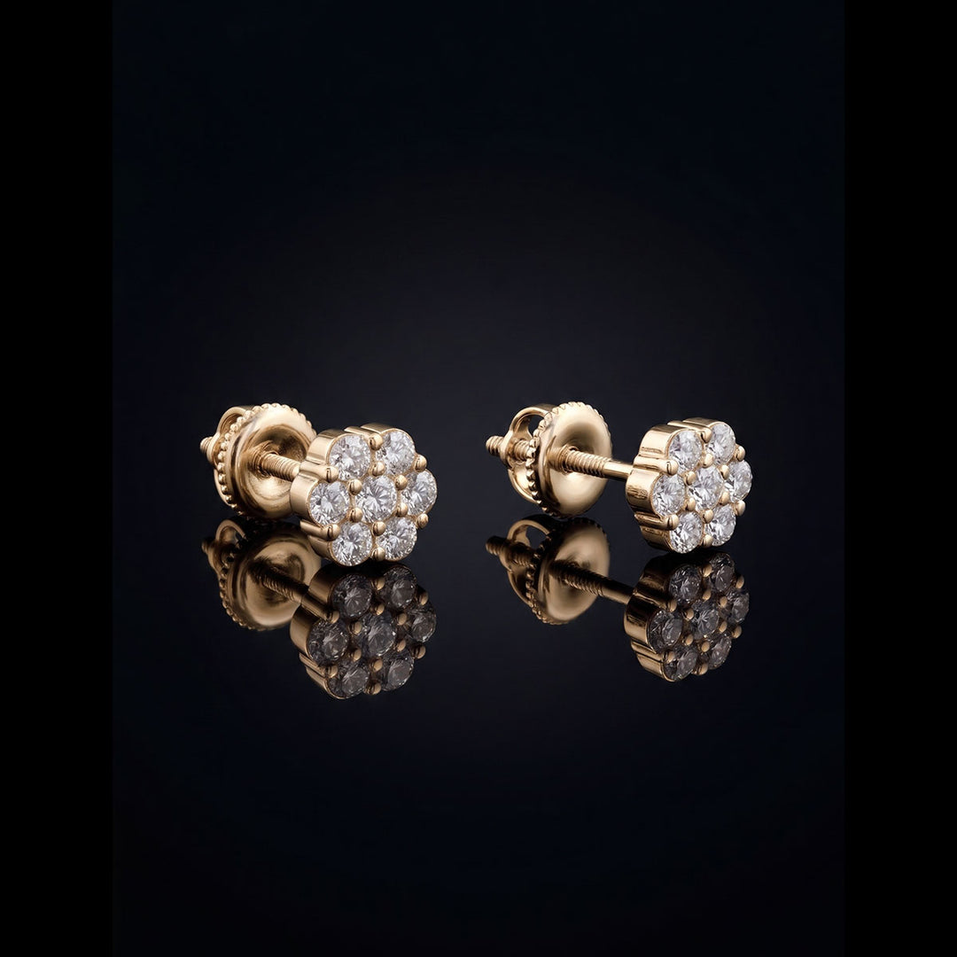 Gold Plated Vantage Moissanite Earrings