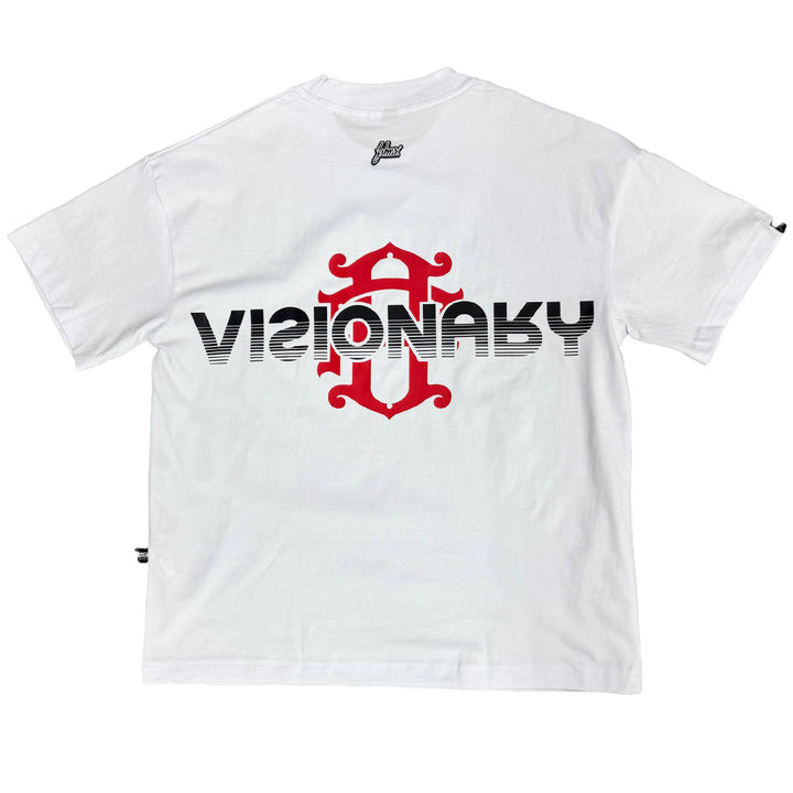 Visionary Monogram Oversize Tee (White / Red)