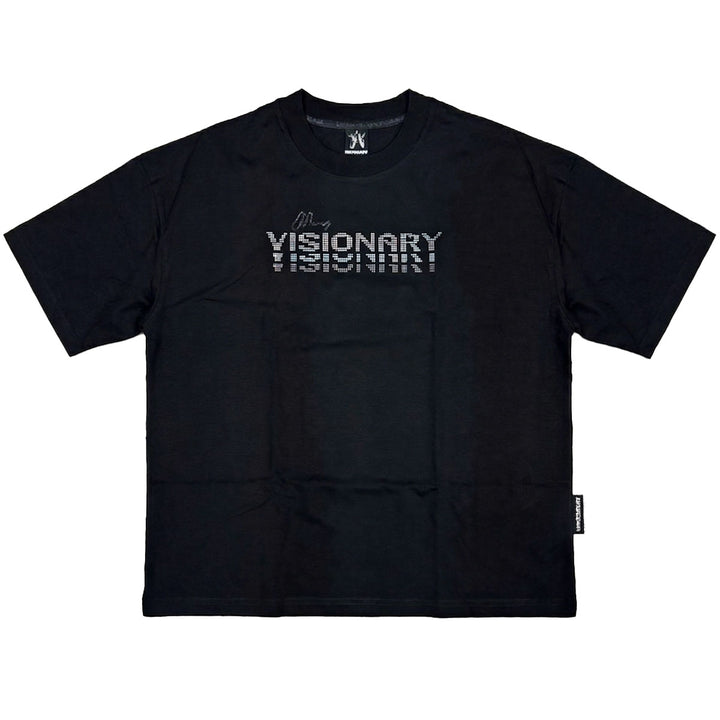 Visionary Dot Oversize Tee (Black / Aqua)
