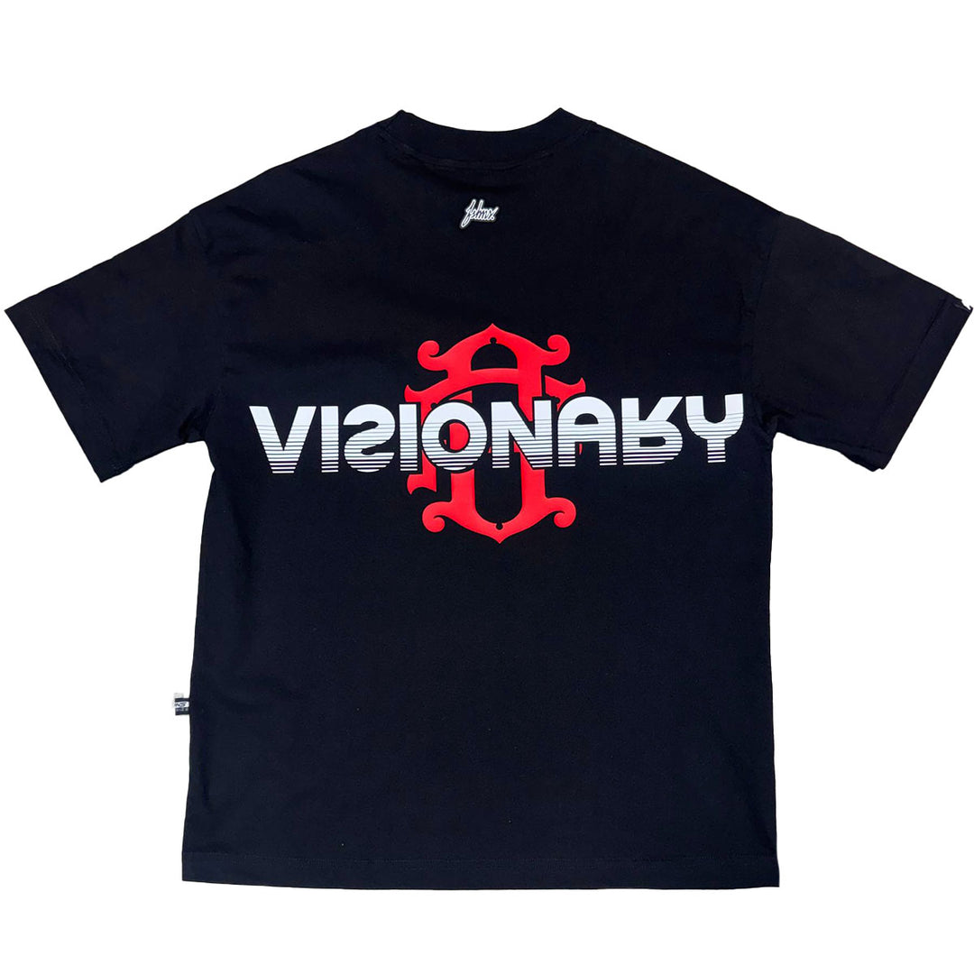 Visionary Monogram Oversize Tee (Black / Red)