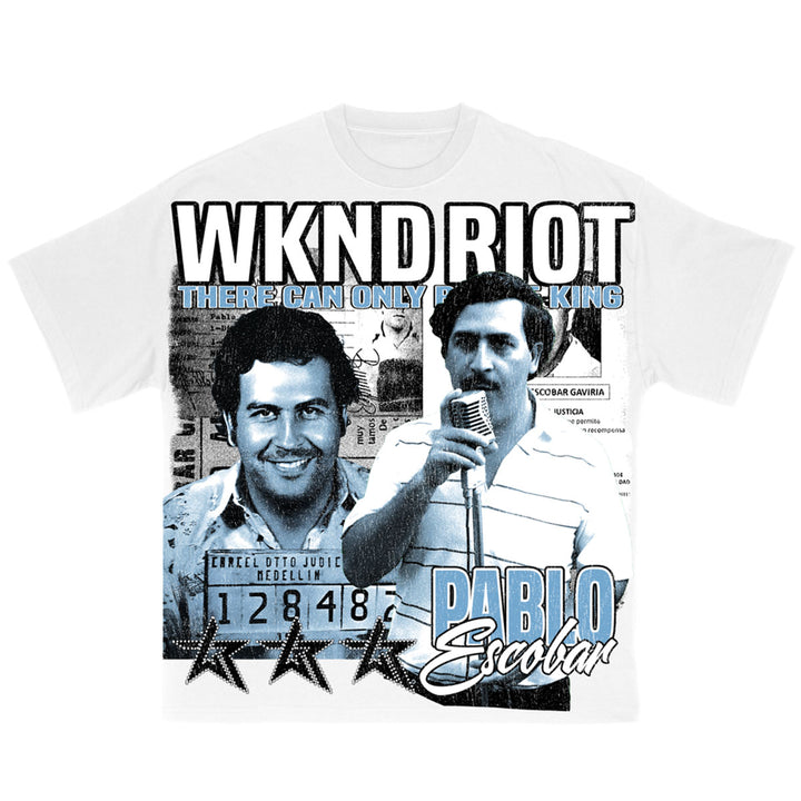 Pabo Escobar Rhinestone Tee (White)