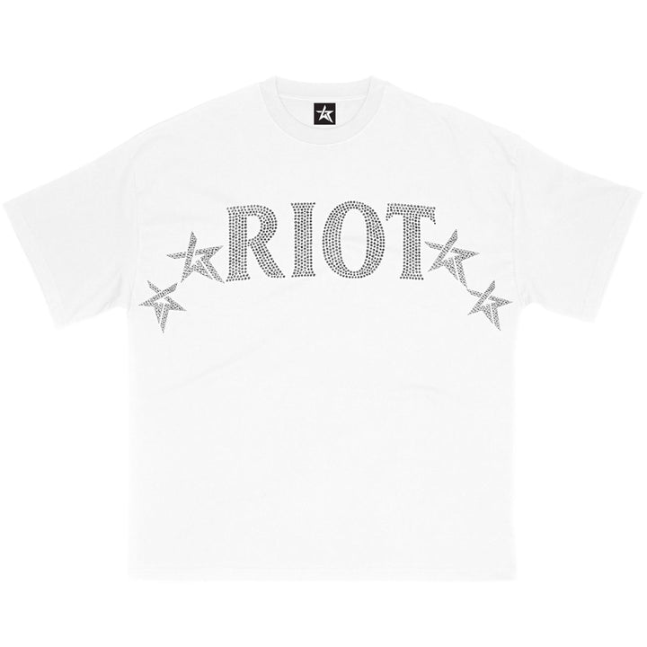 Riot Rhinestone Tee (White)