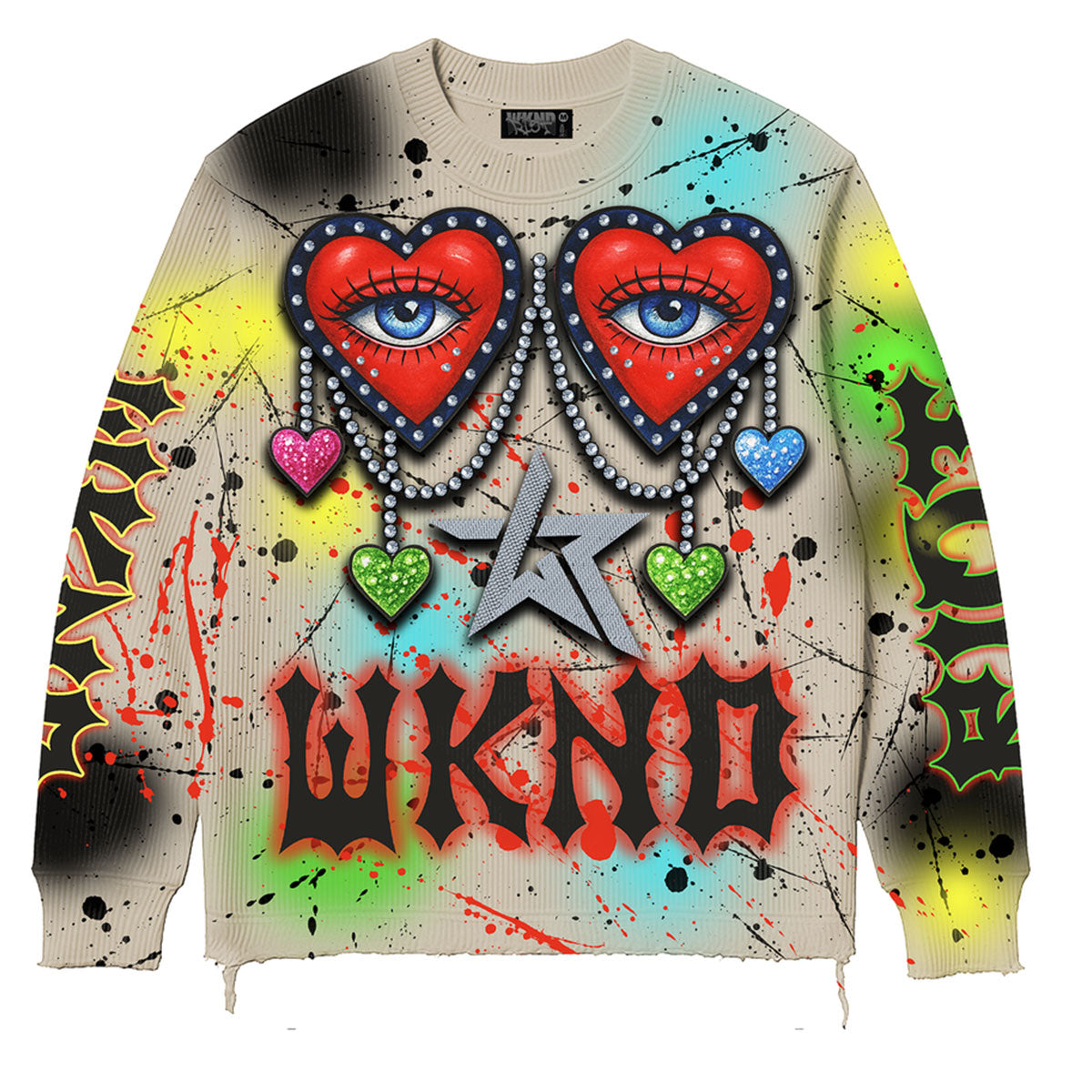 All Eyes on Me Rhinestone Knit Sweater (Cream) | WKND RIOT – Urban ...