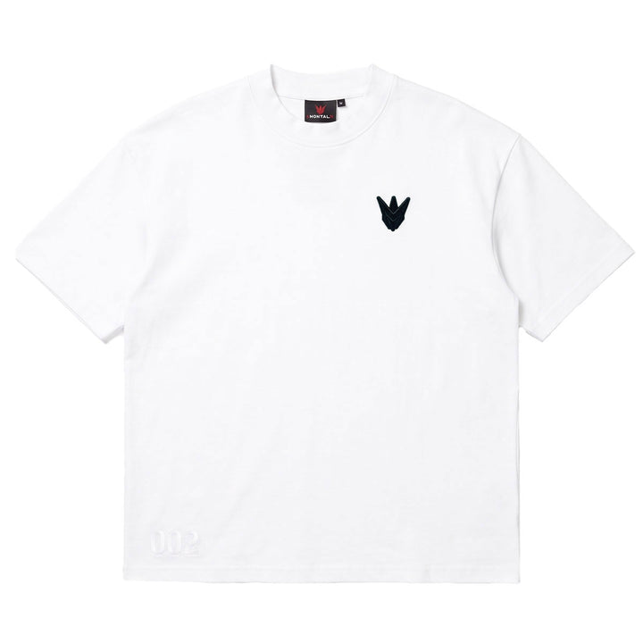Embroidered M Oversize Tee (White)