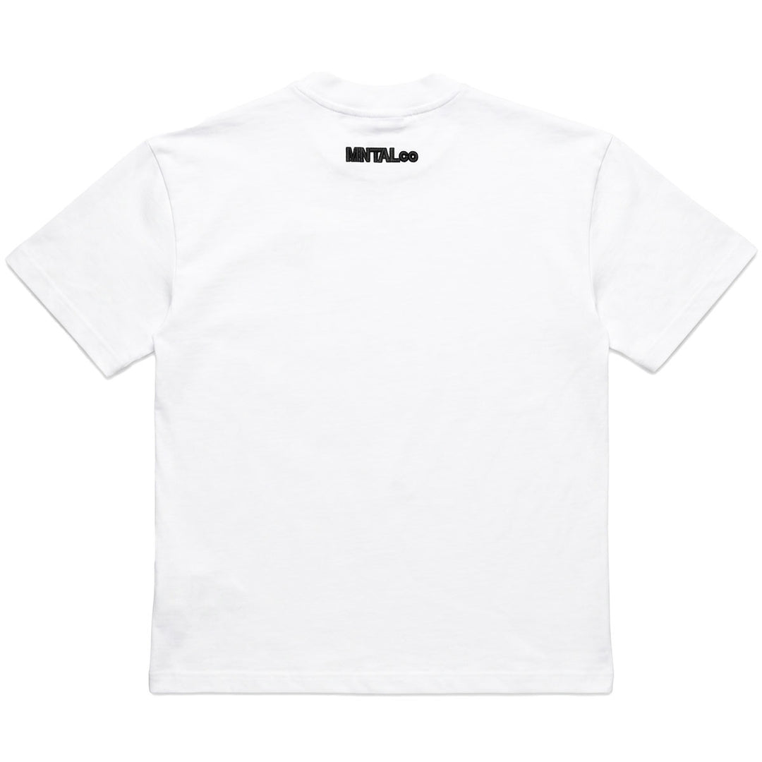 Embroidered M Oversize Tee (White)