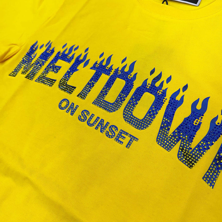 Meltdown Regular Rhinestone Tee (Yellow)