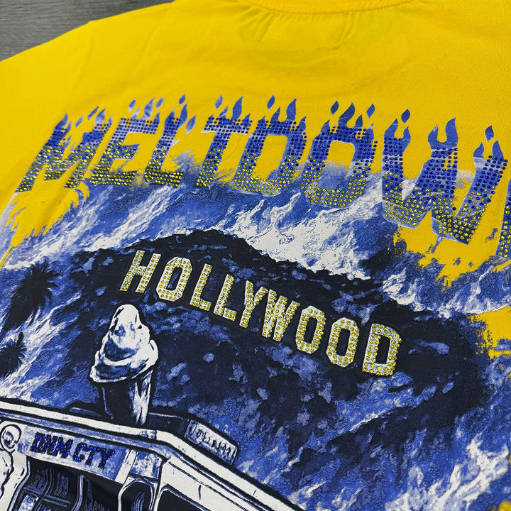 Meltdown Regular Rhinestone Tee (Yellow)