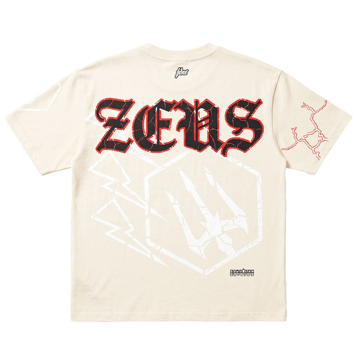 Thunder Face Oversize Tee (Vanilla/Red)