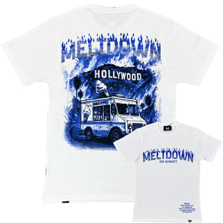 Meltdown Regular Rhinestone Tee (White)