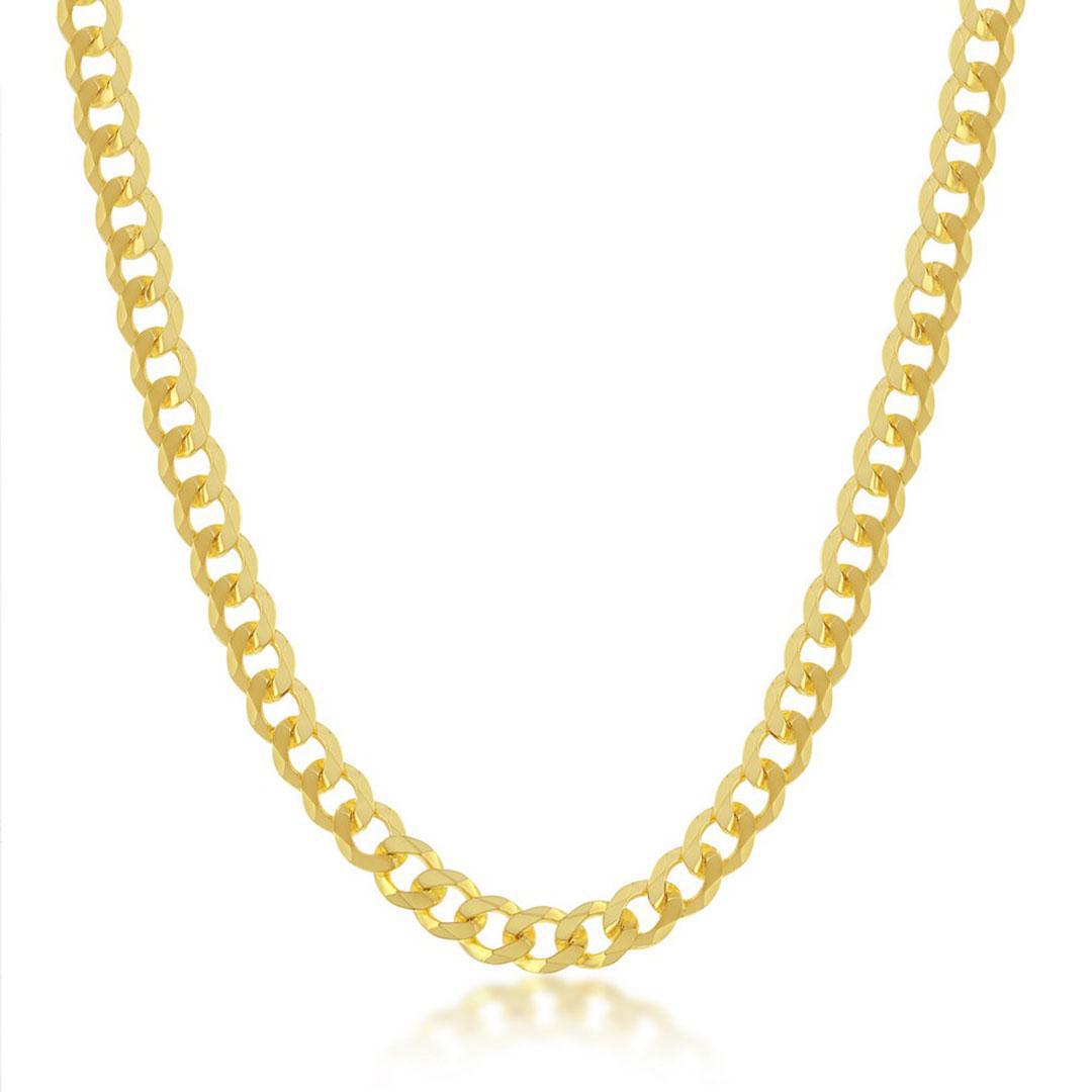 Sterling Silver 4.5mm Cuban Chain - Gold Plated