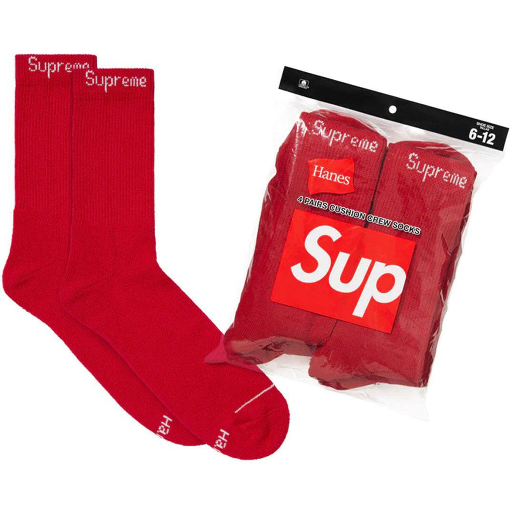 Supreme x Hanes Crew Socks (Red) – Urban Street Wear